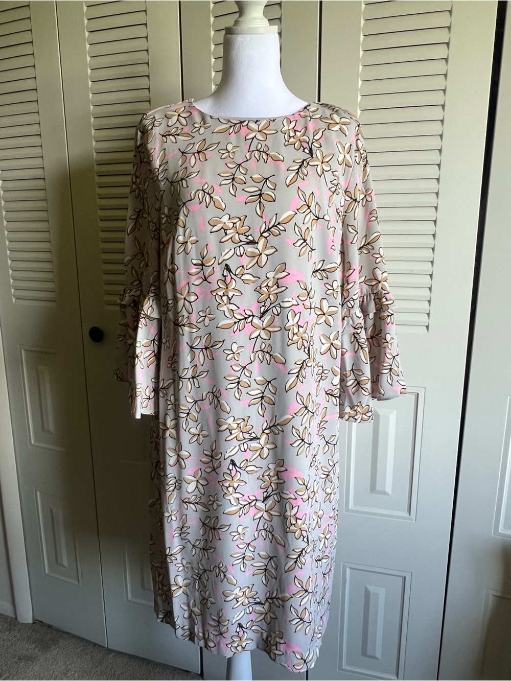 Banana Republic Floral Shift Dress in Light Pink Size 14